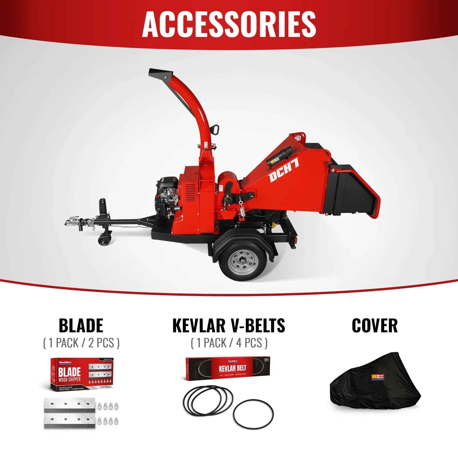 25hp 750cc Twin Cylinder ZONSEN Petrol Engine 7” Hydraulic Feeding Wood Chipper, DCH7