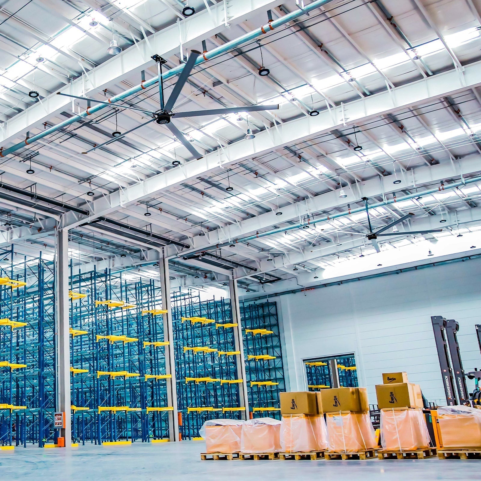 24FT HVLS Industrial Ceiling Fan 220V 1-Phase - Energy Efficient Large Area Air Circulation Fan for Warehouses & Factories, 24FT1PH